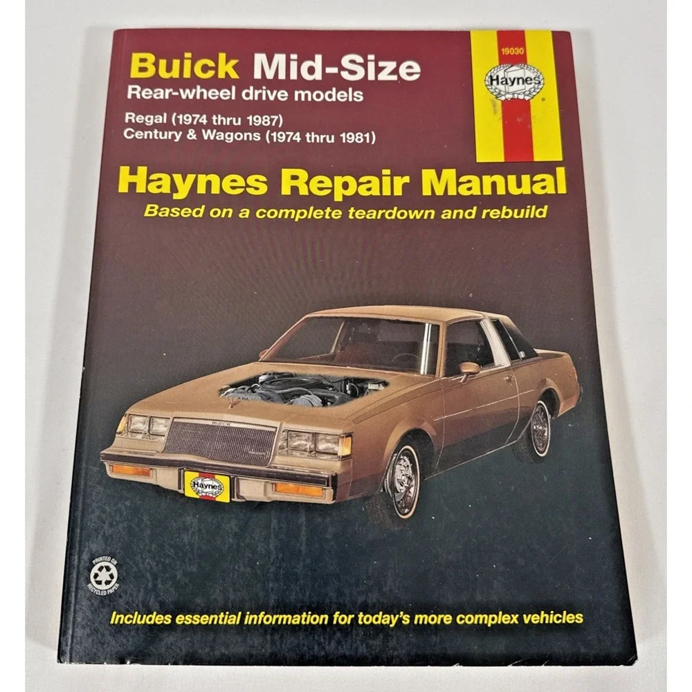 Haynes Buick Midsize Regal Century Wagons 1974-1987 Repair Manual 19030